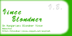 vince blondner business card